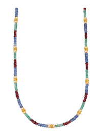Halskette aus Rubin, Smaragd, Saphir