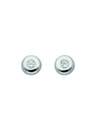 Damen Silberschmuck 1 Paar  925 Silber Ohrringe / Ohrstecker mit Zirkonia Ø 4,4 mm