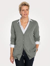 Cardigan made from a soft fabric blend