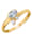 KLiNGEL Damenring mit Aquamarin und Diamant in Gelbgold 333, Bicolor