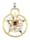 Pentagramm-Anhänger in Silber 925, Silberfarben/Gelbgoldfarben