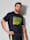 Men Plus T-Shirt mit platziertem Druck, Marineblau/Neongelb