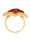 Seestern-Ring mit 1 roten Jaspis (beh.) und weißen synth. Zirkonia