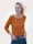 MONA T-shirt en maille fine, Orange clair/Coloris or