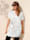 MIAMODA Longshirt mit modischem Blätterdruck, Weiß/Schwarz