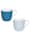 Könitz Lot de 2 tasses à café Pois et Lignes turquoise, Bleu/Blanc