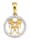 Sternzeichen-Anhänger - Zwillinge - mit Diamanten in Gelbgold 585, Bicolor