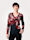 MONA Pullover mit Blätterdruck, Rot/Schwarz