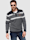 Roger Kent Sweatshirt mit Druckknopfleiste, Marineblau/Ecru