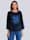 MARGITTES Sweatshirt mit Strasssteinen besetzt, Marineblau