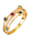 Damenring mit Rubin, Saphir und Smaragd in Silber 925, Gelbgoldfarben