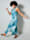 Angel of Style Jersey jurk met leuk batikmotief, Jadegroen/Lichtblauw/Wit