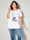 Sara Lindholm T-shirt à motif placé, Blanc/Bleu