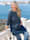MIAMODA Longsweatshirt mit Minimaldruck, Marineblau/Hellblau