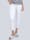 Alba Moda Pantalon avec boutons-pression de coloris argenté au bas de jambes, Blanc