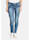 Cartoon Boyfriend-Hose mit Reißverschluss, Blau