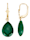 Boucles d'oreilles Émeraude en argent 925, avec émeraude