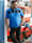 Men Plus Poloshirt Spezialschnitt, Blau/Schwarz