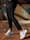 Angel of Style Jogpants mit Nieten und Lederimitat-Streifen seitlich, Schwarz