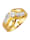 Damenring mit Aquamarin und Diamanten in Gelbgold 375, Bicolor