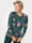 MONA Sweatshirt met bloemenprint, Donkergroen/Roze/Paars