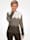 MONA Pullover mit wellenförmigen Abschlüssen, Ecru/Khaki/Oliv