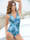 Sunmarin Badeanzug attraktiver Farndruck mit Farbverlauf, Blau