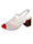 Simen Sandale mit sommerlicher Lochung, Weiß/Rot