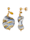 Ohrringe mit Muranoglas in Silber 925, Gelbgoldfarben