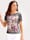 MONA Shirt van gebloemd ausbrennermateriaal, Grijs/Roze/Paars