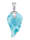 Amara Pierres colorées Pendentif clip avec aile d'ange en larimar, Turquoise