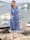 MIAMODA Kleid mit Blumendruck, Jeansblau