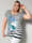Sara Lindholm Shirt mit Frontprint, Weiß/Marineblau