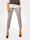 MONA Pantalon en maille jacquard légèrement structurée, Taupe/Blanc
