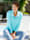 Paola Sweatshirt met gestreepte details, Lichtblauw