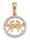 Sternzeichen-Anhänger - Krebs - mit Diamanten in Gelbgold 585, Bicolor