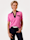 MONA Poloshirt mit Kontrast-Details und Ösen, Pink/Marineblau
