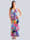 Alba Moda Robe longue Un modèle haut en couleurs, Rose vif/Turquoise