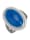 Diemer Farbstein Damenring mit blauem Achat-Cabochon und weißen Zirkonen, Blau