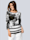 Alba Moda Shirt mit unifarbenem Rücken, Schwarz/Weiß/Khaki