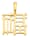Pendentif avec symbole chinois de la richesse, Or jaune