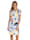 AMY VERMONT Jerseykleid mit grafischem Druck, Weiß/Gelb/Lila