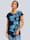 Alba Moda Shirt mit platziertem Blätterdruck, Blau