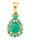 Amara Pierres colorées Pendentif avec émeraudes, Vert