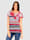 Laura Kent Shirt mit Blumendruck im Vorderteil, Rot/Marineblau