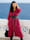 MIAMODA Kleid mit modischem Retro Druck, Rot