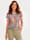 MONA Shirt aus effektvollem Jacquard, Grün/Khaki/Koralle
