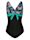 Maritim Badpak met contrastkleurige sierband, Zwart