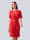 Alba Moda Kleid mit Gürtel auf Taillenhöhe, Rot