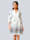 Alba Moda Kleid mit großflächiger Stickerei, Weiß